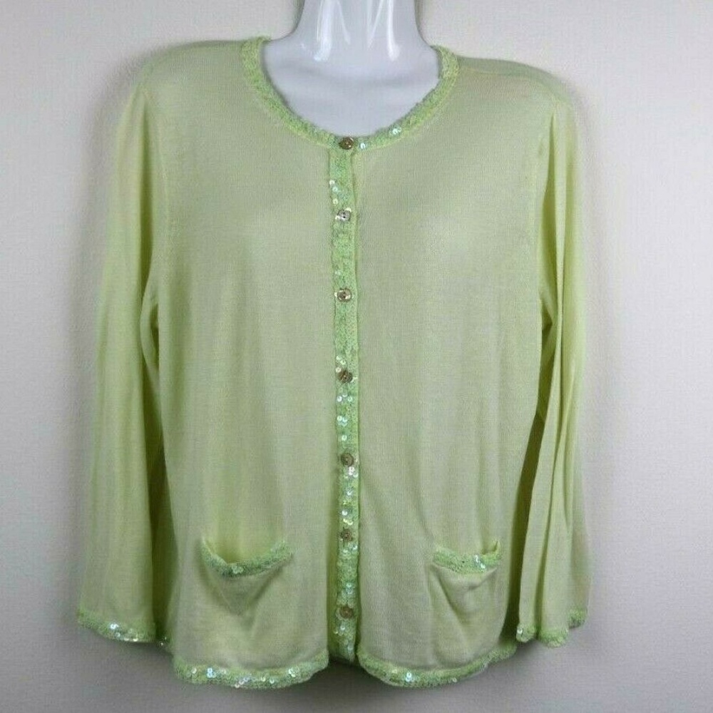 So Be It Womens Cardigan Sequins Buttons Pockets